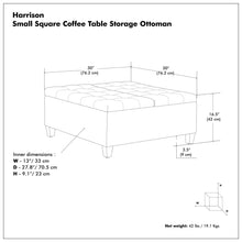 Load image into Gallery viewer, Harrison - Upholstered Coffee Table Storage Ottoman
