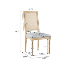 Load image into Gallery viewer, French Country Dining Chair With Rectangular Cane Backrest And Smooth Upholstered Seating
