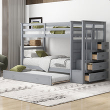 Load image into Gallery viewer, Bunk Bed With Trundle And Staircase
