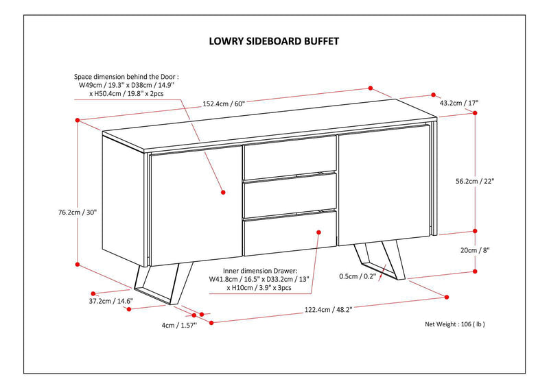 Lowry - Sideboard Buffet - Light Brown