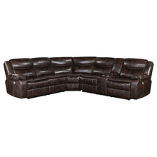 Load image into Gallery viewer, Mclean - Power Reclining Sectional Sofa With Storage Console - Dark Brown
