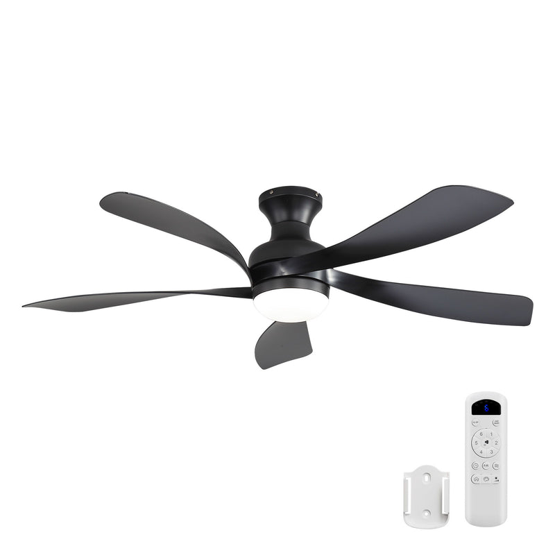 52" Ceiling Fan With 3 Color Dimmable LED Light, DC Reversible Motor, 6 Speed Settings