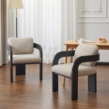 Load image into Gallery viewer, Dining Chairs With Pillow Back (Set of 2) - Beige / Black
