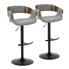 Load image into Gallery viewer, Elisa - Mid Century Modern Adjustable Barstool With Swivel &amp; Rounded T Footrest (Set of 2)
