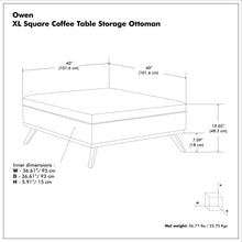 Load image into Gallery viewer, Owen - Multifunctional Square Coffee Table Storage Ottoman
