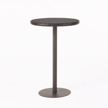 Load image into Gallery viewer, Outdoor Round Rattan Bar Table With Iron Frame - Multi Brown
