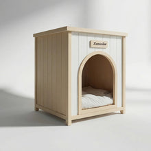 Load image into Gallery viewer, Indoor Dog House With Removable Cushion, Pet House For Cats &amp; Small Dogs - Cream White / Light Yellow
