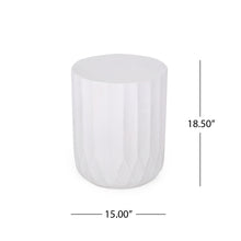 Load image into Gallery viewer, Outdoor End Table With Scallop Edge - Antique White
