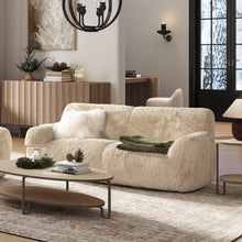 Load image into Gallery viewer, Summit - Faux Sheepskin Overstuffed Sofa - Cream Beige
