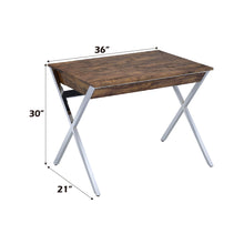 Load image into Gallery viewer, Callers - Weathered Writing Desk - Chrome / Oak
