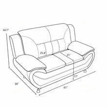Load image into Gallery viewer, 3 Piece Sofa Set, Upholstered Living Room Furniture - Camel
