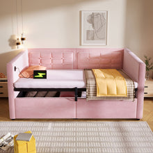 Load image into Gallery viewer, Upholstered Daybed With Hydraulic Storage And USB / Type - C Charging
