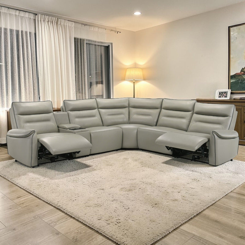 Jayke - Power Motion Sectional Sofa - Light Gray