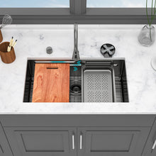 Load image into Gallery viewer, Undermount Stainless Steel Kitchen Sink With Pull Down Faucet &amp; Ledge Workstation
