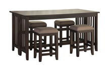 Load image into Gallery viewer, Drop Leaf Table &amp; 4 Stools - Dark Brown
