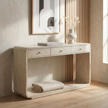Load image into Gallery viewer, Console Table With 3 Drawers And Display Shelf
