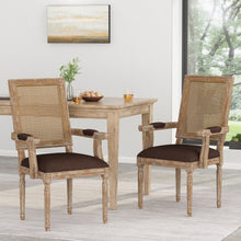 Load image into Gallery viewer, Upholstered Dining Chair With Cane Backrest
