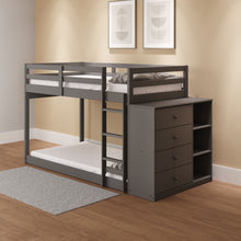 Load image into Gallery viewer, Gaston - Bunk Bed Twin Over Twin With 4 Drawers &amp; 3 Compartments - Gray
