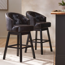 Load image into Gallery viewer, 360 Degree Swivel Bar Stool With Stunning Nailhead Trim (Set of 2)
