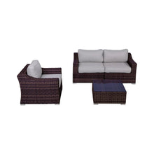 Load image into Gallery viewer, Outdoor Wicker Conversation Set With Cushions, All Weather
