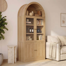 Load image into Gallery viewer, Tall Arched Top Storage Cabinet With 5 Tier Shelves, Soft Close Hinges
