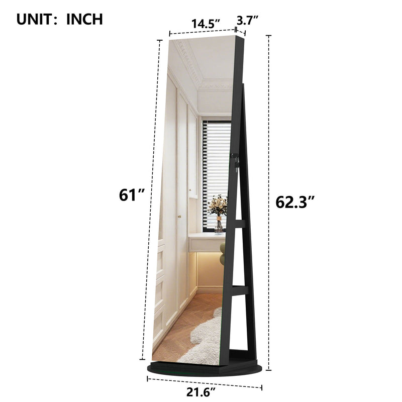 Swivel Jewelry Cabinet With Full Length Mirror