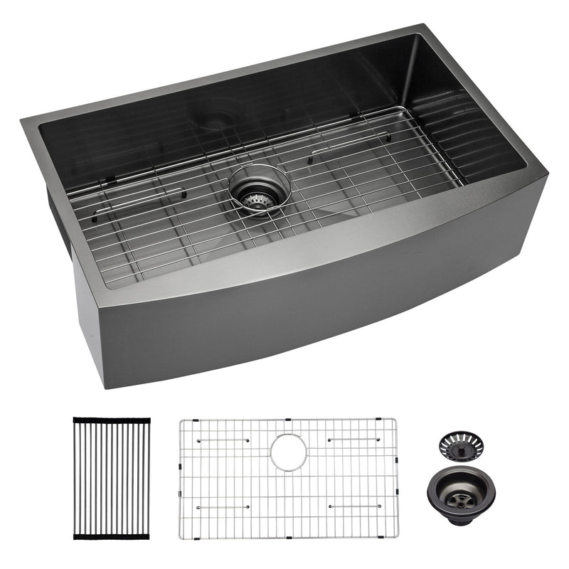 Farmhouse Kitchen Sink, Stainless Steel, Apron Front