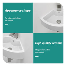 Load image into Gallery viewer, Triangle Porcelain Wall Mount Vessel Sink With Single Faucet Hole &amp; Overflow - White
