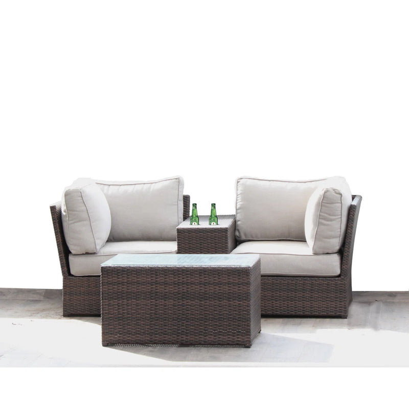 Handcrafted 2 Piece Outdoor Rattan Seating Group With Cushions - Espresso