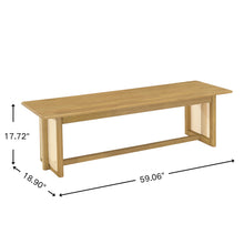 Load image into Gallery viewer, Dining Bench With Rattan Weave
