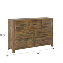 Load image into Gallery viewer, 7 Drawer Dresser - Brown
