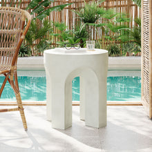 Load image into Gallery viewer, Outdoor Round Top Side Table / End Table, Living Room Accent Table - Antique White
