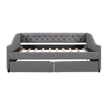 Load image into Gallery viewer, Upholstered Daybed With Two Drawers, Wood Slat Support
