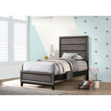 Load image into Gallery viewer, Twin Panel Bed With Tapered Legs - Gray
