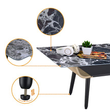 Load image into Gallery viewer, Landon - Coffee Table With Glass Marble Texture Top And Bent Wood Design
