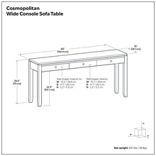 Load image into Gallery viewer, Cosmopolitan - Wide Console Sofa Table - Mahogany Brown
