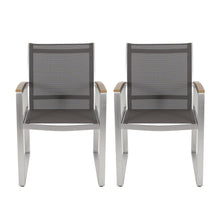 Load image into Gallery viewer, Poetic - Outdoor Dining Chair With Faux Wood Arms And Aluminum Frame (Set of 2) - Gray
