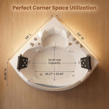 Load image into Gallery viewer, Xavier - Double Corner Massage Bathtub, Equipped With Gfci Plug And Ul Certified Water Pump, Upc Certified Drain - Milk White
