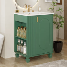 Load image into Gallery viewer, Classic Retro Bathroom Vanity With Sink, Door Shelf, Side Open Storage Frame
