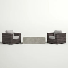 Load image into Gallery viewer, Outdoor Rattan Wicker Seating Set With Cushions 2 Person Patio Furniture - Espresso / Gray
