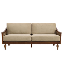 Load image into Gallery viewer, 3 Seater Sofa With Rattan Armrests
