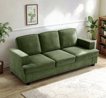 Load image into Gallery viewer, Modern Sofa, Comfortable 3 Seater Couch With Deep Seating, Loose Back Cushions, Wide Arms
