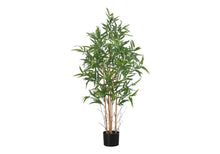 Load image into Gallery viewer, 50" Tall, Artificial Plant, Bamboo Tree, Indoor, Faux, Fake, Floor, Greenery, Potted, Decorative - Green / Black
