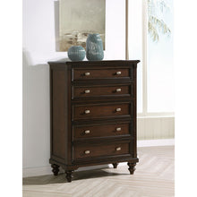 Load image into Gallery viewer, Berwick - 5 Drawer Chest With Felt Lined Top Drawers - Dark Oak
