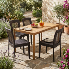 Load image into Gallery viewer, 5 Piece Patio Dining Set With Chairs, Outdoor Furniture - Brown Multi / Light Teak
