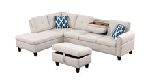 Load image into Gallery viewer, Alger - Wide Left Hand Facing Sofa &amp; Chaise With Ottoman - Beige
