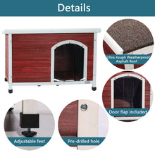 Load image into Gallery viewer, Medium Wooden Outdoor Dog House, Waterproof Roof, Elevated Floor, Adjustable Plastic Feet

