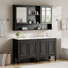 Load image into Gallery viewer, Double Sink Bathroom Vanity Set With Wall Mount Mirror Cabinet

