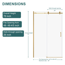 Load image into Gallery viewer, Single Sliding Bypass Shower Door Enclosure With Tempered Glass

