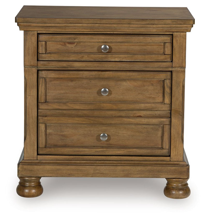 Feddinger - Two Drawer Night Stand - Medium Brown